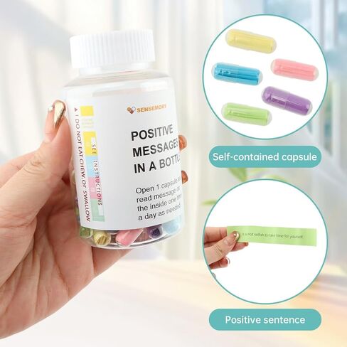 50 Positive Messages in a Bottle,Positive Affirmations Card,Self Care Kit Mediation,Stress Relief Gifts for Women Men Birthday Unique,Back To School Gift For Teachers in Saudi Arabia