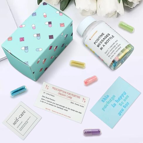 50 Positive Messages in a Bottle,Positive Affirmations Card,Self Care Kit Mediation,Stress Relief Gifts for Women Men Birthday Unique,Back To School Gift For Teachers in Saudi Arabia