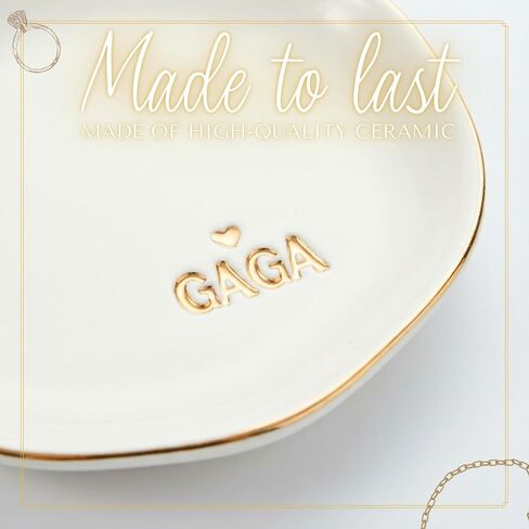 InnoBeta Gaga Gifts for Grandma, Ceramic Jewelry Tray, Decorative Trinket Dish for Rings Earrings Necklaces Bracelet, 4.75" in Saudi Arabia