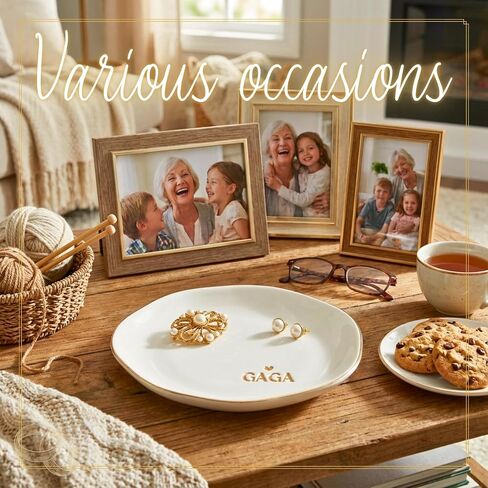 InnoBeta Gaga Gifts for Grandma, Ceramic Jewelry Tray, Decorative Trinket Dish for Rings Earrings Necklaces Bracelet, 4.75" in Saudi Arabia