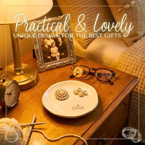 InnoBeta Gaga Gifts for Grandma, Ceramic Jewelry Tray, Decorative Trinket Dish for Rings Earrings Necklaces Bracelet, 4.75" in Saudi Arabia