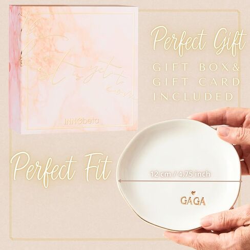 InnoBeta Gaga Gifts for Grandma, Ceramic Jewelry Tray, Decorative Trinket Dish for Rings Earrings Necklaces Bracelet, 4.75" in Saudi Arabia