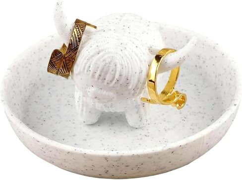 Highland Cow Gifts, Ring Dish, Ring Holder, Highland Cow Decor Jewelry Dish for Bathroom and Bedroom, Ideal for Jewelry Storage and Display, Elegant Home Decor Accessory in Saudi Arabia