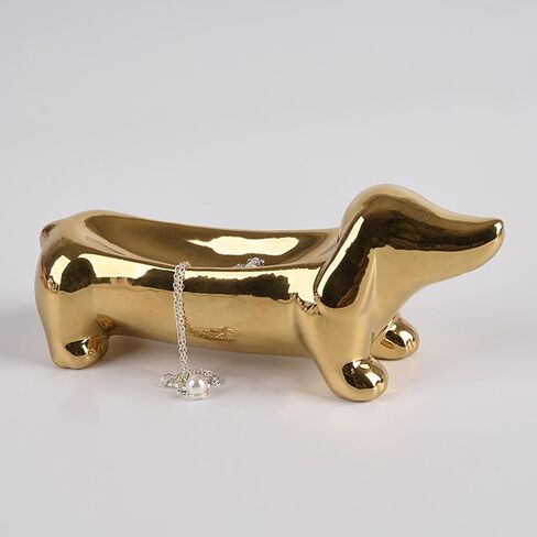 Dog Ring Holder, Dachshund Weiner Dog Ceramic Trinket Tray, Ideal Gift for Women, Christmas, Mother's Day, Valentines in Saudi Arabia