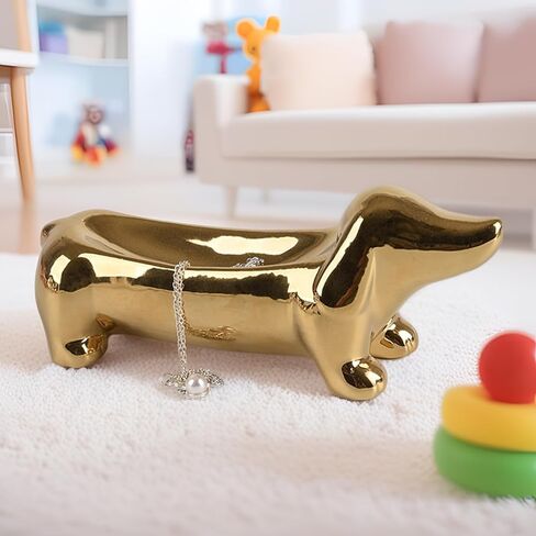 Dog Ring Holder, Dachshund Weiner Dog Ceramic Trinket Tray, Ideal Gift for Women, Christmas, Mother's Day, Valentines in Saudi Arabia