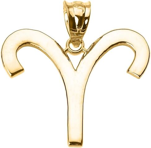 14K White Gold Aries Zodiac Astrological Sign Charm Personalized Pendant in Saudi Arabia