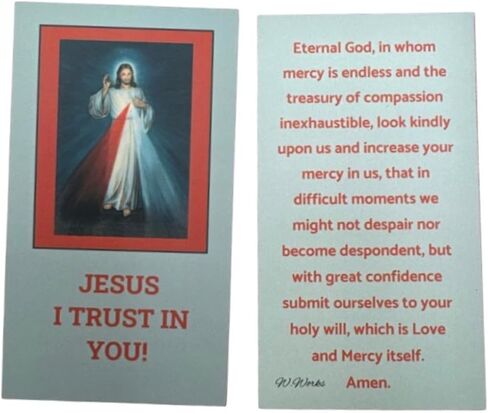 Westmon Works Divine Mercy Medal Set Italian Metal and Enamel Pendant with Saint Faustina Made in the USA Holy Card Prayer to Jesus I Trust In You Prayer in Kuwait