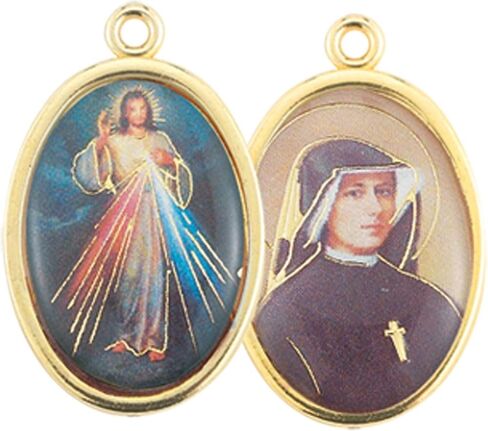 Westmon Works Divine Mercy Medal Set Italian Metal and Enamel Pendant with Saint Faustina Made in the USA Holy Card Prayer to Jesus I Trust In You Prayer in Kuwait