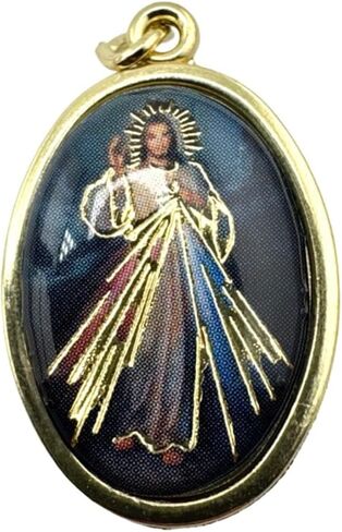 Westmon Works Divine Mercy Medal Set Italian Metal and Enamel Pendant with Saint Faustina Made in the USA Holy Card Prayer to Jesus I Trust In You Prayer in Kuwait