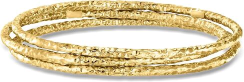 Ross-Simons Italian 22kt Gold على مجموعة المجوهرات الاسترليني: 3 أساور الإسورة المطرقة in Kuwait