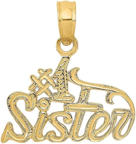 10K Yellow Gold #1 Sister Pendant in Kuwait