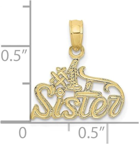 10K Yellow Gold #1 Sister Pendant in Kuwait