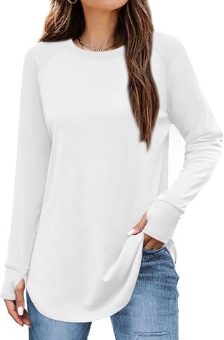 Elesomo Women Long Sleeve Tee Tops Casual Crewneck Tshirt Tunic Shirt Spring Outfits 2026 in Saudi Arabia