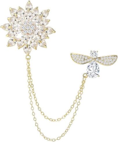 14K Gold Bee Brooch Creative Versatile Moissanite Corsage Secure Pin for Cardigans & Coats Fashionable for Work & Special Occasions in Kuwait