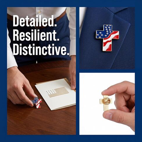 ABOOFAN 20PCS American Flag Lapel Pins, Patriotic Cross Enamel USA Flag Pin with Butterfly Clutch for Men Women, Red White Blue Patriotic Brooch Gift for Veterans Day Memorial Day 4th of July in Kuwait