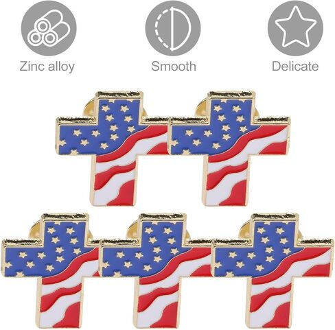 ABOOFAN 20PCS American Flag Lapel Pins, Patriotic Cross Enamel USA Flag Pin with Butterfly Clutch for Men Women, Red White Blue Patriotic Brooch Gift for Veterans Day Memorial Day 4th of July in Kuwait