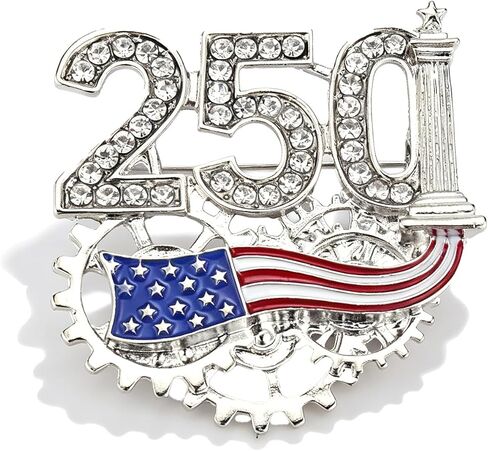 الذهب لهجة 250th الذكرى حجر الراين التلبيب دبوس الولايات المتحدة الأمريكية العلم الأمريكي الوطني المينا بروش 1776-2026 4th من يوليو دعوى الملحقات in Kuwait