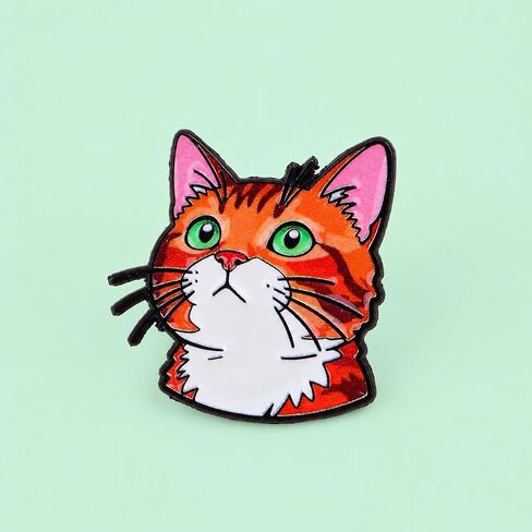 Enamel Pin Set - 6 Pcs Cute Cartoon Kitten Brooches,Funny UFO Abduction Cat Badges for Backpacks,Jackets,and Hats,Creative Gift. in Kuwait