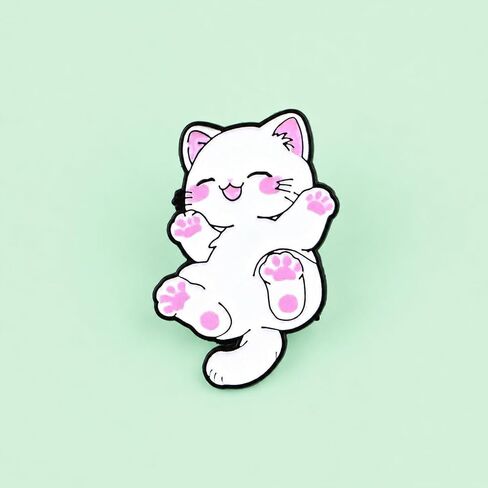 Enamel Pin Set - 6 Pcs Cute Cartoon Kitten Brooches,Funny UFO Abduction Cat Badges for Backpacks,Jackets,and Hats,Creative Gift. in Kuwait