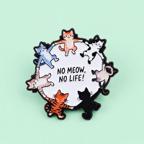 Enamel Pin Set - 6 Pcs Cute Cartoon Kitten Brooches,Funny UFO Abduction Cat Badges for Backpacks,Jackets,and Hats,Creative Gift. in Kuwait