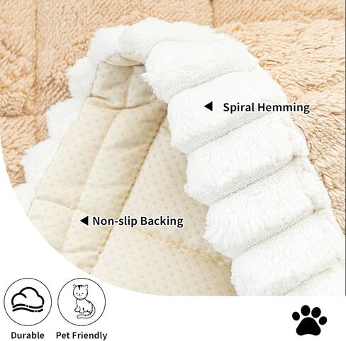 Sofa Pad, Plush Couch Cover Washable for Pet, Non-Slip Warm Couchs Cover, Funny Fuzzy Pet Couch Covers for Sofa, Sofa Slipcovers Furniture Covers for L Shaped(Light tan, 27.5"x 59") in Saudi Arabia