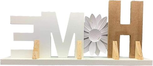 YUMBOR Wooden Daisy Flower Cutout Home Sign Décor Kitchen Tabletop Counter Cabinets Fireplace Mantel Centerpiece Decor Free Standing Rustic Wood Cutout Letters Accents Tabletop Shelf Decorations in Saudi Arabia