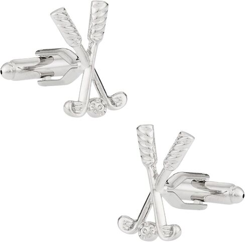 Cuff-Daddy Crossed Clubs Golf Golfer Silver Cufflinks with Presentation Box in Kuwait