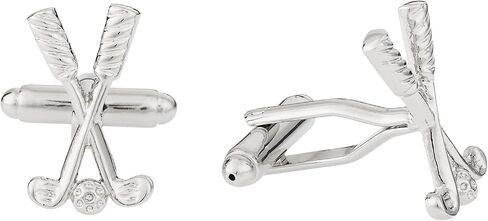Cuff-Daddy Crossed Clubs Golf Golfer Silver Cufflinks with Presentation Box in Kuwait