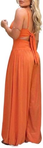 Women's summer vest waistband wide leg jumpsuit, sleeveless camisole sports jumpsuit in Saudi Arabia