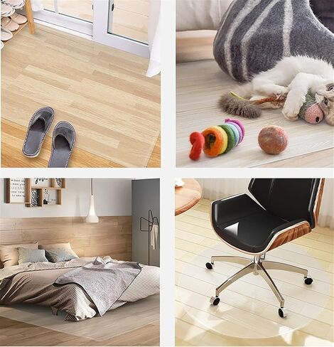 Clear Vinyl Plastic Floor Runner/Protector,Entrances Transparent Carpet Protector Runner, Living Room/Kitchen/Hallway, Made to Measure(0.6x1m/2x3.3ft) in Kuwait