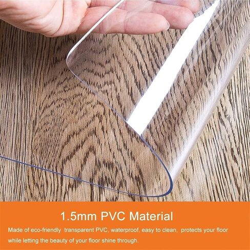 Clear Vinyl Plastic Floor Runner/Protector,Entrances Transparent Carpet Protector Runner, Living Room/Kitchen/Hallway, Made to Measure(0.6x1m/2x3.3ft) in Kuwait