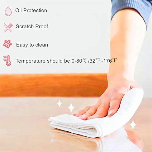 Clear Vinyl Plastic Floor Runner/Protector,Entrances Transparent Carpet Protector Runner, Living Room/Kitchen/Hallway, Made to Measure(0.6x1m/2x3.3ft) in Kuwait