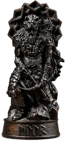 Ullr statue, God viking, god Wood carved statue Pagan paganism God, Altar sculpture pantheon,Norse figurine,viking gift,Creative Desktop Decorations (Wood) in Kuwait