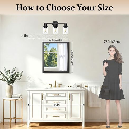 COFENY Bathroom Mirror, 18x22 Brushed Black Rectangle Mirror, Thickened Deep Metal Frame Small Bathroom Vanity Mirrors for Over Sink, Bedroom, Entryway, HD Tempered Glass, Horizontally or Vertically in Saudi Arabia