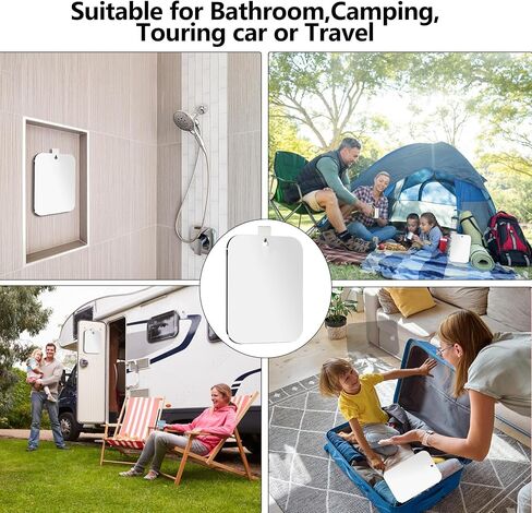 Large Shatterproof Fogless Shower Mirror for Shaving (10x8 Inch Large) No-Fog Waterproof Wall Mounted Bathroom Accessory, Hanging Anti-Fog Shaving Mirror for Men, Perfect for Camping and Travel Use in Saudi Arabia