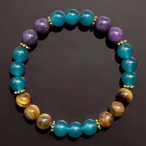 Amethyst Tianhe stone tiger's eye stone bracelet, natural stone mixed weaving bracelet in Kuwait