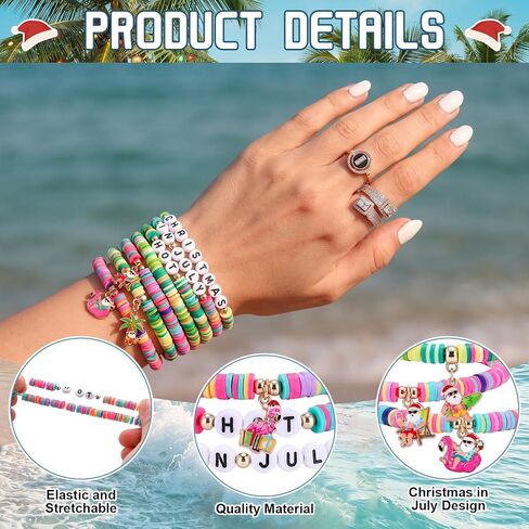 Huquary 56 Pcs Bracelets for Women Stackable Beaded Friendship Bracelets Set Tretch Clay Jewelry Accessories Party Gifts Bulk in Kuwait