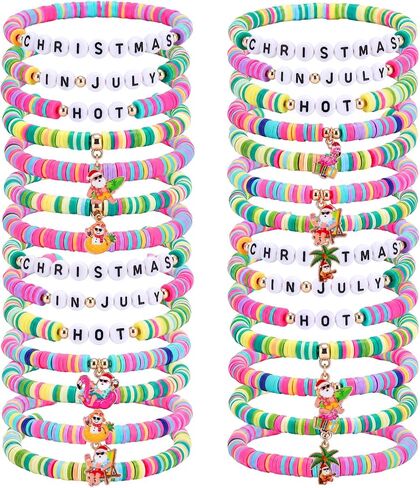 Huquary 56 Pcs Bracelets for Women Stackable Beaded Friendship Bracelets Set Tretch Clay Jewelry Accessories Party Gifts Bulk in Kuwait