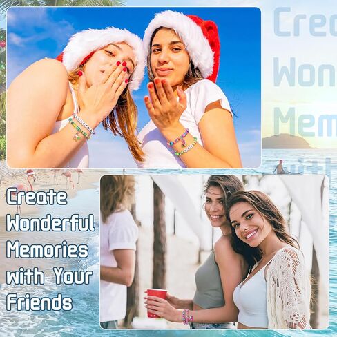 Huquary 56 Pcs Bracelets for Women Stackable Beaded Friendship Bracelets Set Tretch Clay Jewelry Accessories Party Gifts Bulk in Kuwait