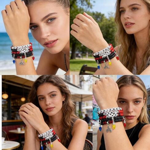 Friends Don't Lie Bracelets and Necklace Set Friendship Gift Friends Don't Lie Strange Merch Bracelet Jewelry in Saudi Arabia