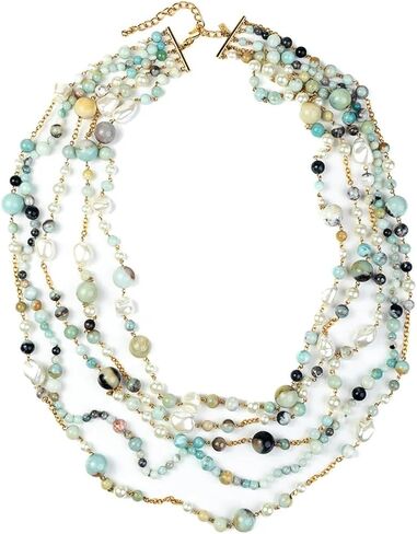 Kenneth Jay Lane Multi-Row Amazonite Jade, Agate & Mother of Pearl Necklaces and Bracelet in Kuwait