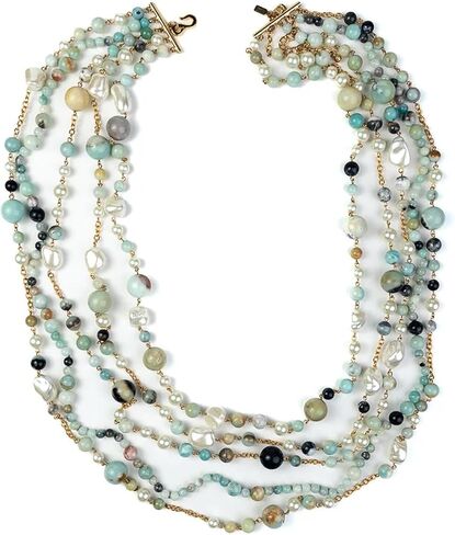 Kenneth Jay Lane Multi-Row Amazonite Jade, Agate & Mother of Pearl Necklaces and Bracelet in Kuwait