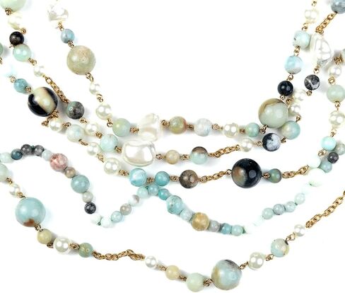 Kenneth Jay Lane Multi-Row Amazonite Jade, Agate & Mother of Pearl Necklaces and Bracelet in Kuwait