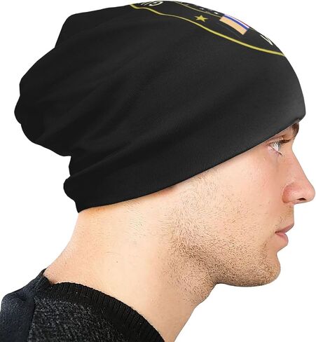 Gulf War Veteran Us Flag Adult Knit Hat Beanie Hat Winter Warm Stretch for Men Women9946 Black in Kuwait