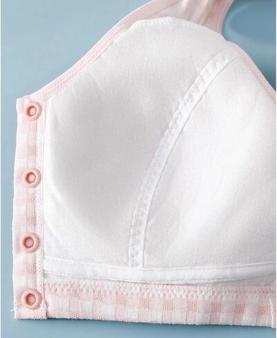 2 Pack Women Wirefree Cotton Front Closure Bras Wireless Snap Closing Bra No Underwire Older Senior Bras in Saudi Arabia