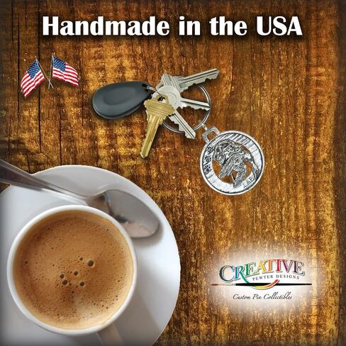 Labrador Retriever with Duck Keychain, Dog, Pewter, D114KC, 1 1/2", 100% Handmade in the USA, Bird Hunting, Black, Brown, Yellow, Lab, Pet, Tag, Metal, Keychain, Key Chain, Over 90 Dog Keychains in Kuwait