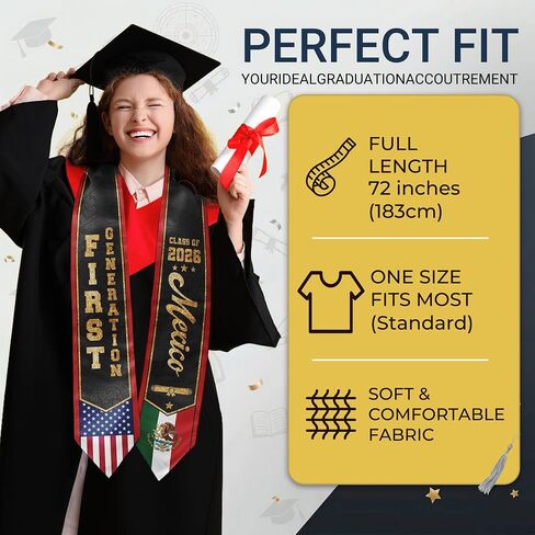 First Generation Graduation Stole Class of 2026 Graduation Sash for College High School University Graduates in Saudi Arabia