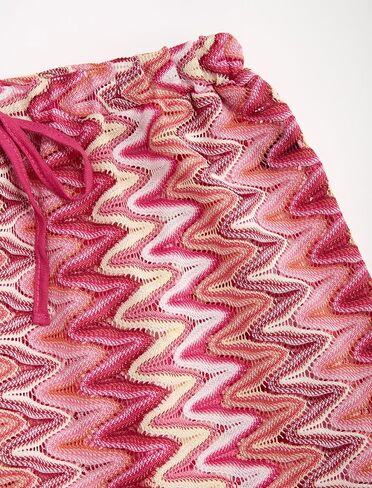 ZAFUL Womens Beach Cover Up Pants Sexy Crochet Drawstring Elastic Boho Swimsuit Cover Up Long Pants Beach Wear Colorful Pink S in Kuwait