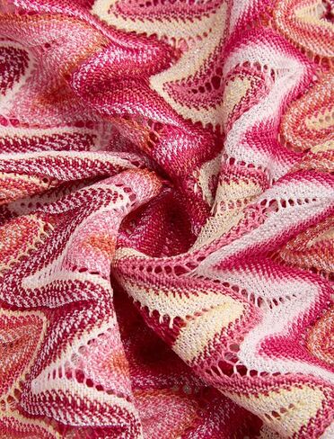 ZAFUL Womens Beach Cover Up Pants Sexy Crochet Drawstring Elastic Boho Swimsuit Cover Up Long Pants Beach Wear Colorful Pink S in Kuwait