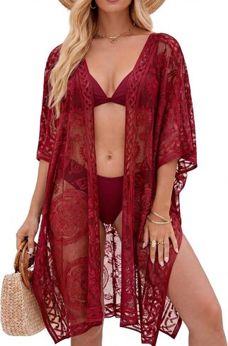 Open Front Lace Beach Cover Up for Women, Swimsuit Bathing Suit Cover Up for Vacation, Seaside and Party in Saudi Arabia